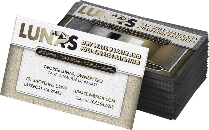 Business Card Front - Lunas Drywall