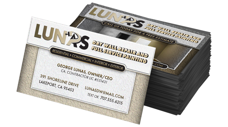 Business Card Front - Lunas Drywall