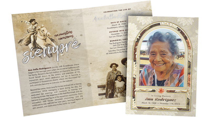 Memorial Folder Cover - Ana Rodriguez