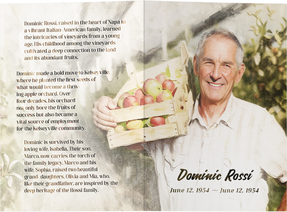 Memorial Folder Cover - Dominic Rossi