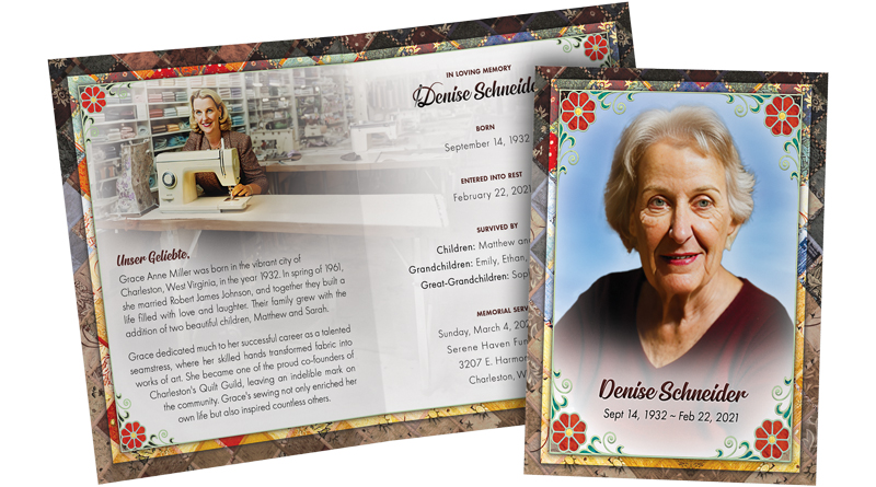 Memorial Folder Cover - Denise Schneider