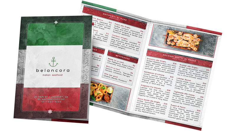 Restaurant Menu Cover - Belancora Italian Food