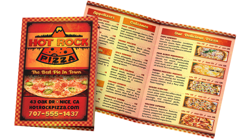 Restaurant Menu Cover - Hot Rock Pizzaria