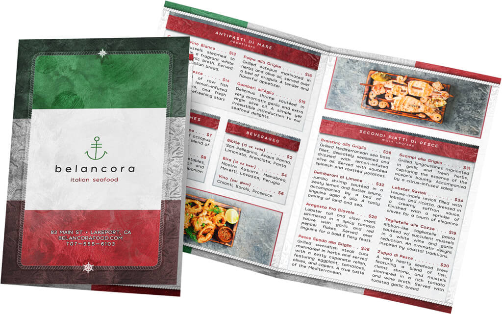 Restaurant Menu Cover - Belancora Italian Food