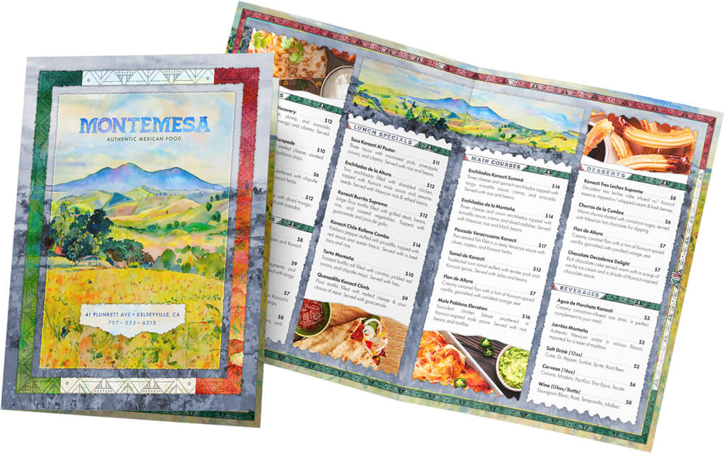 Restaurant Menu Cover - Montemesa Mexican Food